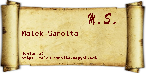 Malek Sarolta névjegykártya